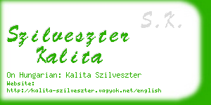 szilveszter kalita business card